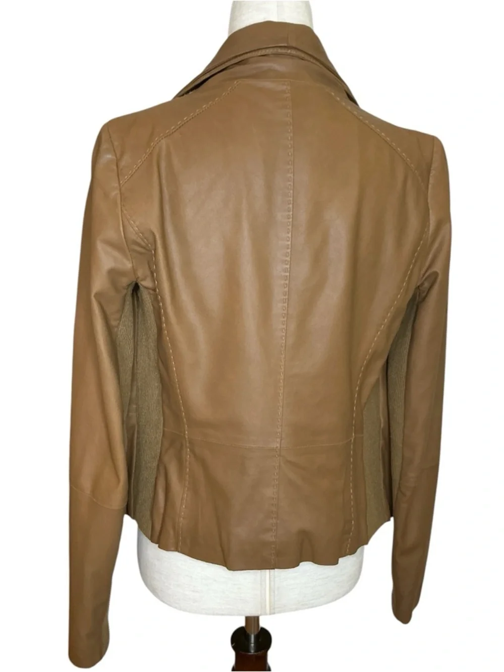 Vince Soft Leather Asymmetrical Moto Zip Women's Jacket Brown XSmall